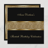 Classy Animal Print Invite [Leopard - zwart] Kaart (Voorkant / Achterkant)