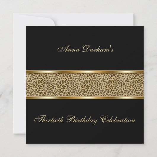 Classy Animal Print Invite [Leopard - zwart] Kaart (Voorkant)