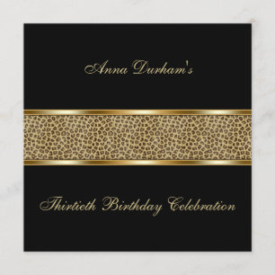 Classy Animal Print Invite [Leopard - zwart] Kaart