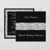 Classy Animal Print Invite [Sneeuwluipaard - zwart Kaart (Voorkant / Achterkant)