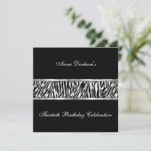 Classy Animal Print Invite [Zebra zwart/zilver] Kaart (Staand voorkant)