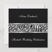 Classy Animal Print Invite [Zebra zwart/zilver] Kaart (Voorkant)