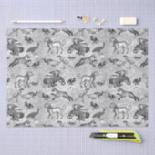 Classy Antiek Romeins Mozaïek Dieren Grijs Tissuepapier (Craft)