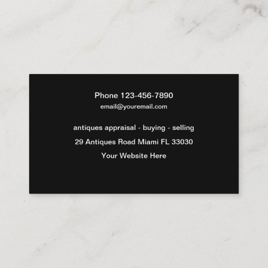 Classy Antieke Dealer Visitekaartjes (Achterkant)