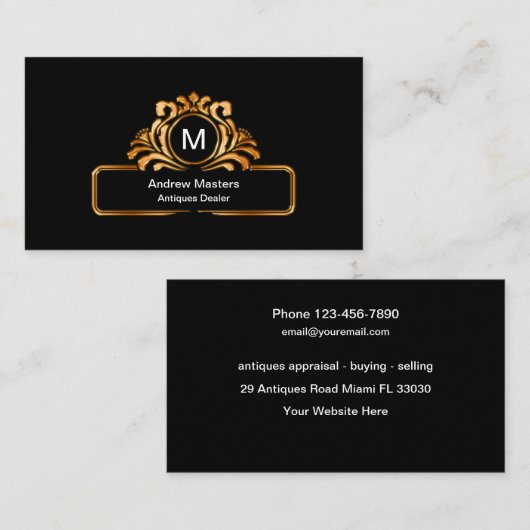 Classy Antieke Dealer Visitekaartjes (Voorkant / Achterkant)