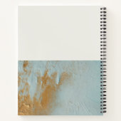 Classy Aqua Blue Pink Gold Oil Paint Textuur Notitieboek (Achterkant)