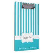 Classy Aqua Blue Stripes | DIY-tekst Klembord (Rechts)