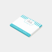 Classy Aqua Blue Stripes personaliseren Post-it® Notes (Schuin)