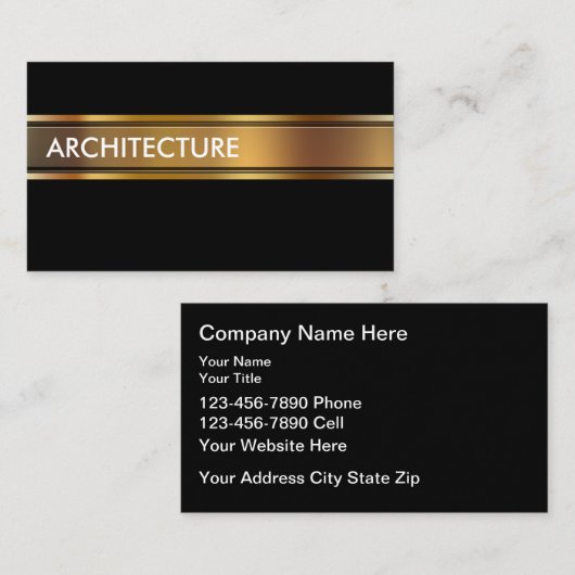 Classy Architect Modern Business Cards Visitekaartje (Voorkant / Achterkant)