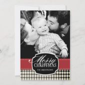 Classy Argyle-kerstfotokaarten Feestdagenkaart (Voorkant)