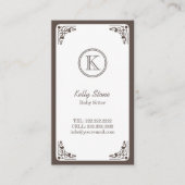 Classy Art Deco Border Baby Sitter Visitekaartje (Voorkant)