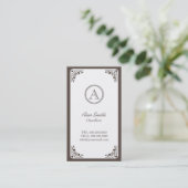 Classy Art Deco Border Chauffeur Visitekaartje (Staand voorkant)