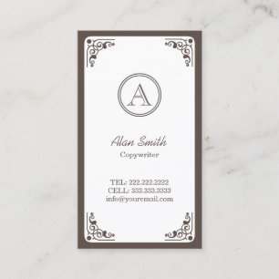 Classy Art Deco Border Copywriter Visitekaartje