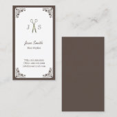 Classy Art Deco Border Hair Stylist Visitekaartje (Voorkant / Achterkant)