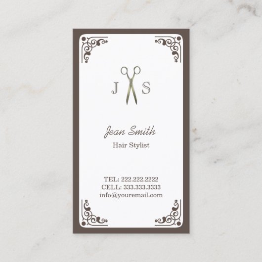 Classy Art Deco Border Hair Stylist Visitekaartje (Voorkant)
