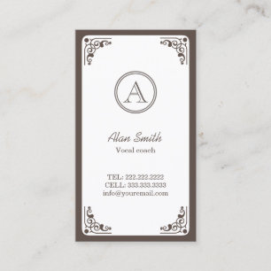 Classy Art Deco Border Vocal Coach Visitekaartje