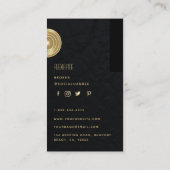Classy Art Deco Professional Black Gold Photo Visitekaartje (Achterkant)