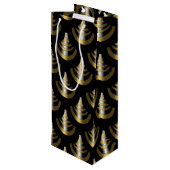 Classy Art Deco | Zwart en goud Wijn Cadeautas (Achterkant Gekanteld)
