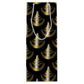 Classy Art Deco | Zwart en goud Wijn Cadeautas (Achterkant)