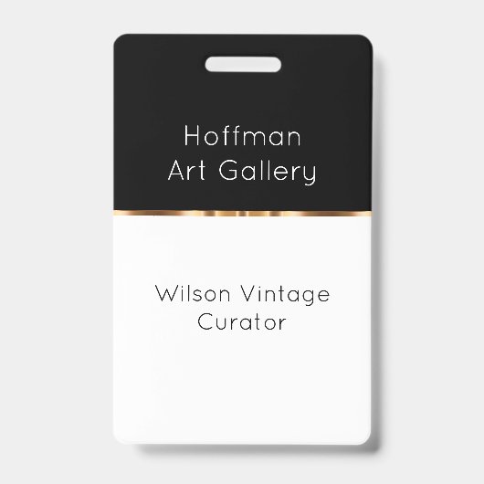 Classy Art Gallery Curator Name Badge (Voorzijde)