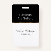 Classy Art Gallery Curator Name Badge (Voorkant)