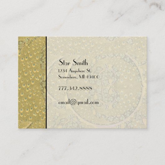 Classy Art  Peacock Boutique Kaart Visitekaartje (Voorkant)