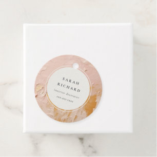 Classy Artistic Struik Pink Gold Oil Paint Busines Bedankjes Labels