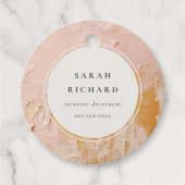 Classy Artistic Struik Pink Gold Oil Paint Busines Bedankjes Labels (Voorkant)