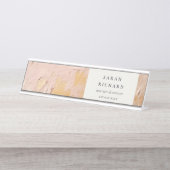 Classy Artistic Struik Pink Gold Oil Paint Busines Bureau Naambordje (Voorkant)