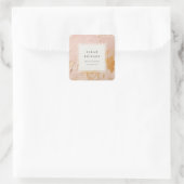 Classy Artistic Struik Pink Gold Oil Paint Busines Vierkante Sticker (Tas)