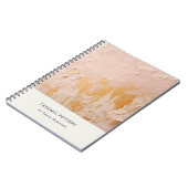 Classy Artistic Struik Pink Gold Oil Paint Texture Notitieboek (Linkerzijde)