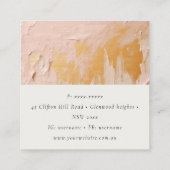 Classy Artistic Struik Pink Gold Oil Paint Texture Vierkante Visitekaartje (Achterkant)