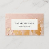 Classy Artistic Struik Pink Gold Oil Paint Texture Visitekaartje (Voorkant)
