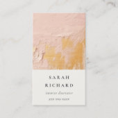 Classy Artistic Struik Pink Gold Oil Paint Texture Visitekaartje (Voorkant)