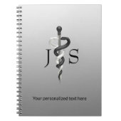 Classy Asclepius Noble Medical Elegant Black White Notitieboek (Voorkant)