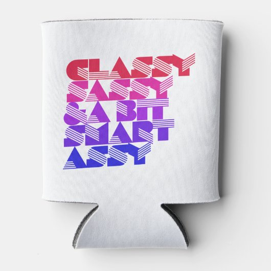 Classy-assy en een beetje smart assy blikjeskoeler (Voorkant)
