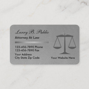 Classy Attorney at Law Advocaat Black Silver Visitekaartje