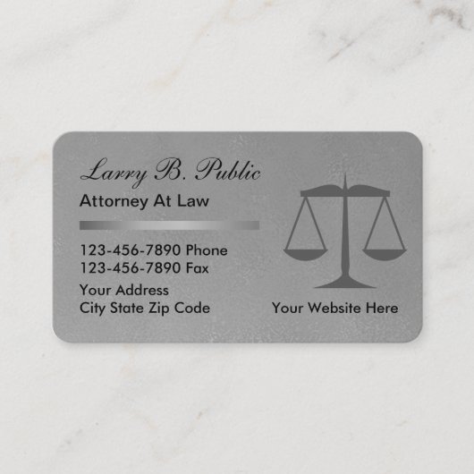 Classy Attorney at Law | Advocaat Black Silver Visitekaartje (Voorkant)