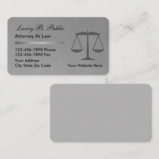 Classy Attorney at Law | Advocaat Black Silver Visitekaartje (Voorkant / Achterkant)