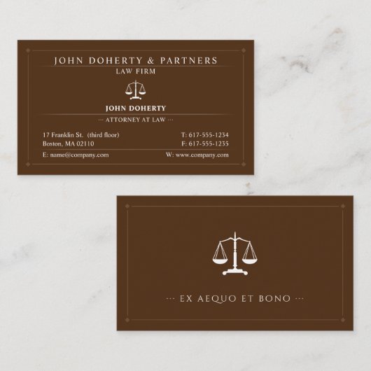 Classy Attorney at Law | Advocaat Brown Visitekaartje (Voorkant / Achterkant)