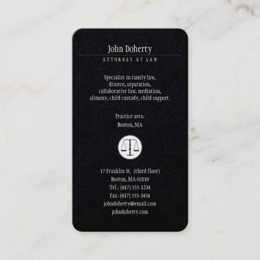 Classy Attorney at Law | Advocaat Visitekaartje (Voorkant)