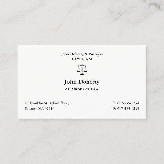 Classy Attorney at Law | Advocaat Visitekaartje (Voorkant)