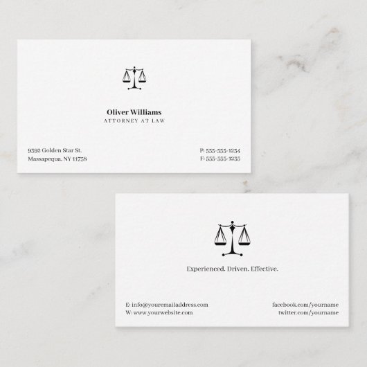 Classy Attorney at Law | Advocaat Visitekaartje (Voorkant / Achterkant)