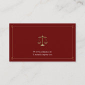 Classy Attorney at Law | Advocate Dark Red Gold Visitekaartje (Achterkant)