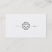 Classy Attorney at Law I Elegant Scales of Justice Visitekaartje (Achterkant)