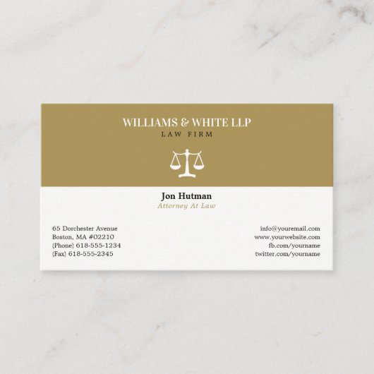 Classy Attorney at Law | Visitekaartje van advocat (Voorkant)