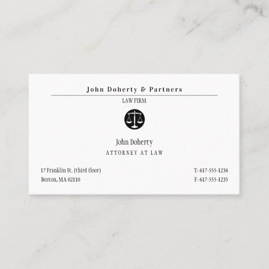 Classy Attorney at Law | Wettelijke vennootschap Visitekaartje (Voorkant)