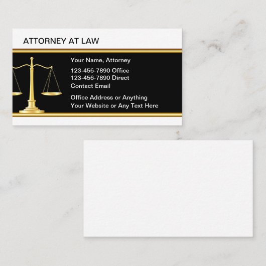 Classy Attorney bij Law Visitekaartjes (Voorkant / Achterkant)