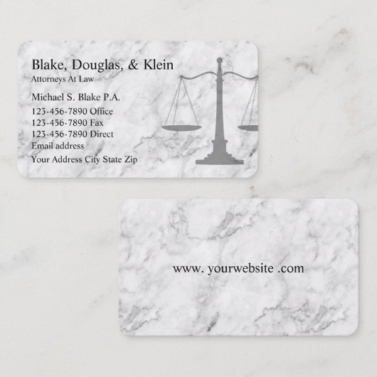 Classy Attorney Design Visitekaartje (Voorkant / Achterkant)