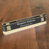 Classy Attorney Executive Desk Name Borden Naambordje (Zijkant)